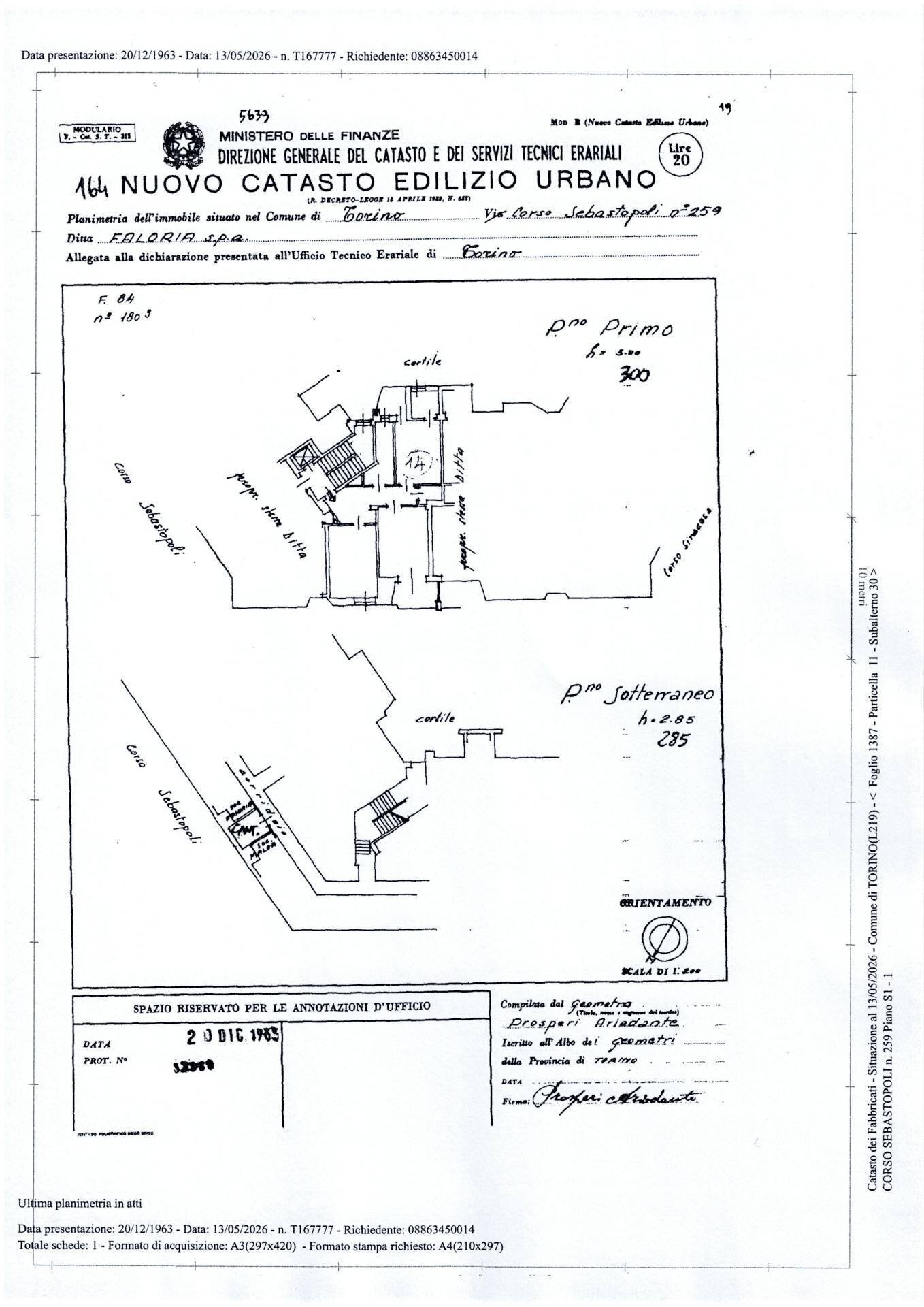 Planimetria - Three-room apartment Corso Sebastopoli
 
259, Torino - floor plans 1