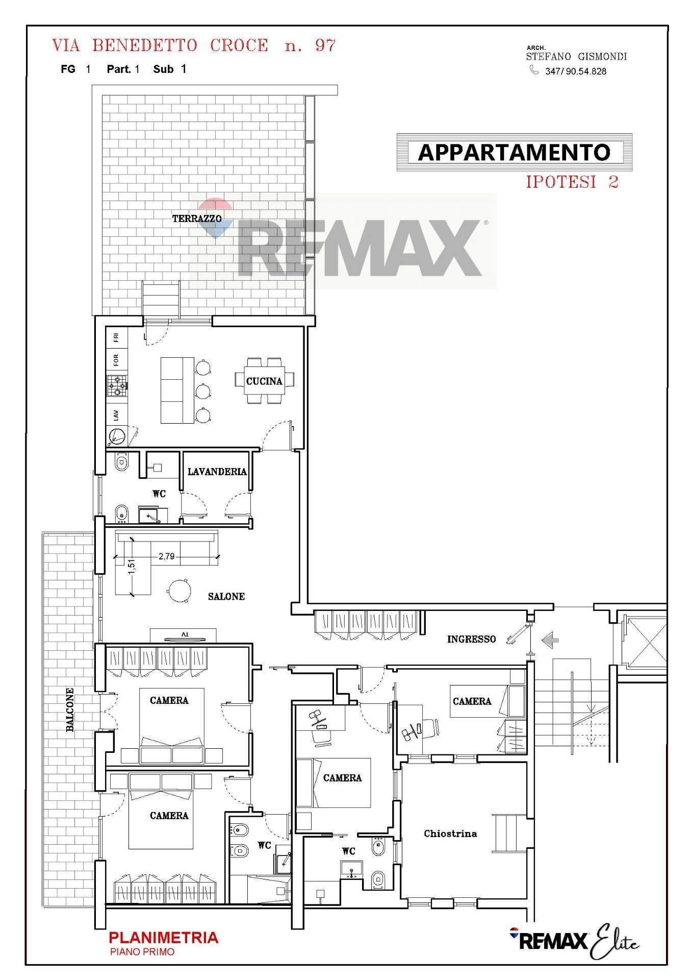 Pianta 2D - Apartment Via Benedetto Croce
 
97, Roma - floor plans 1