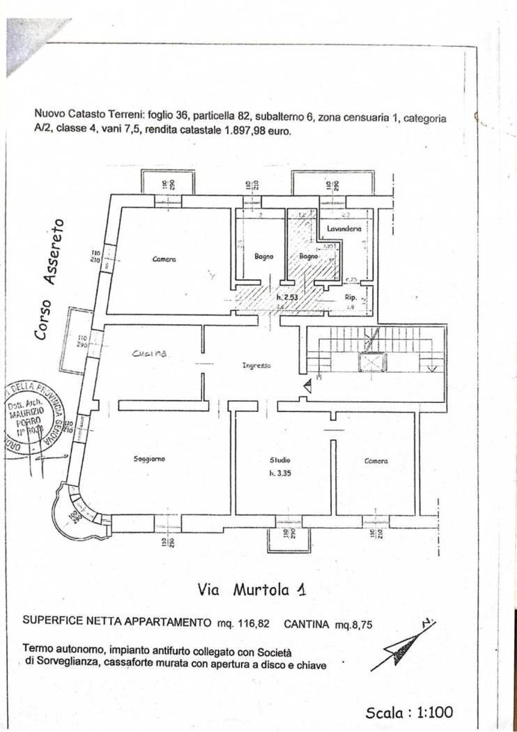 Trilocale via Pellerano Murtula, Rapallo - planimetria 1