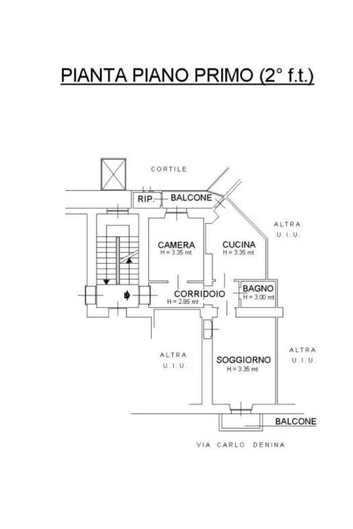 Trilocale via Carlo Denina, 2, Torino (zona Vanchiglia) - planimetria 1