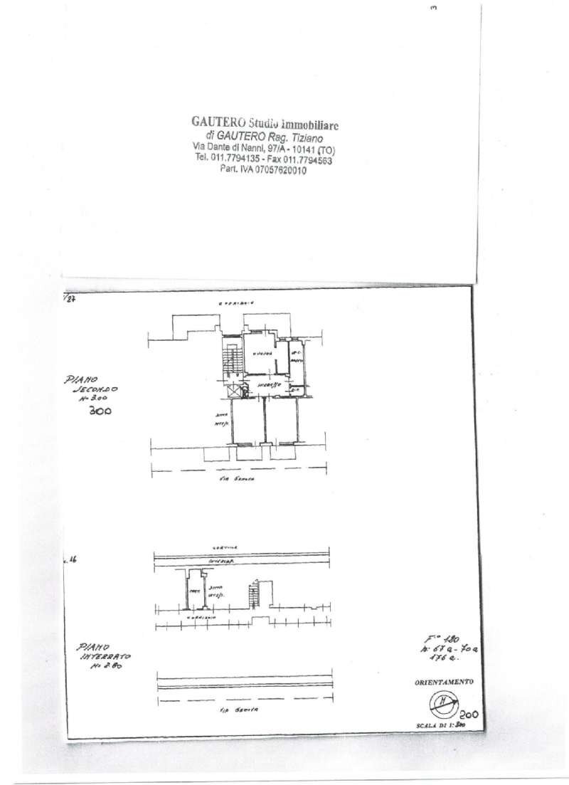 planimetria - Trilocale Via Genova, 208, Torino (zona Nizza Millefonti) - planimetria 1