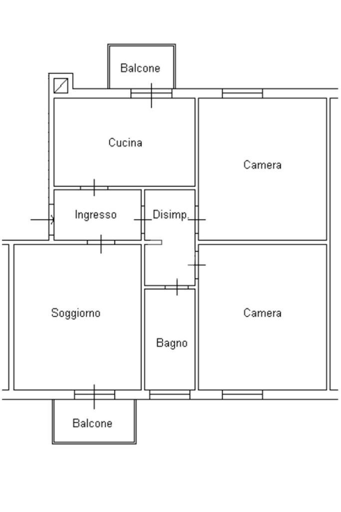 Three-room apartment Via P. Nenni, Valsamoggia (neighborhood San Lazzaro) - floor plans 1