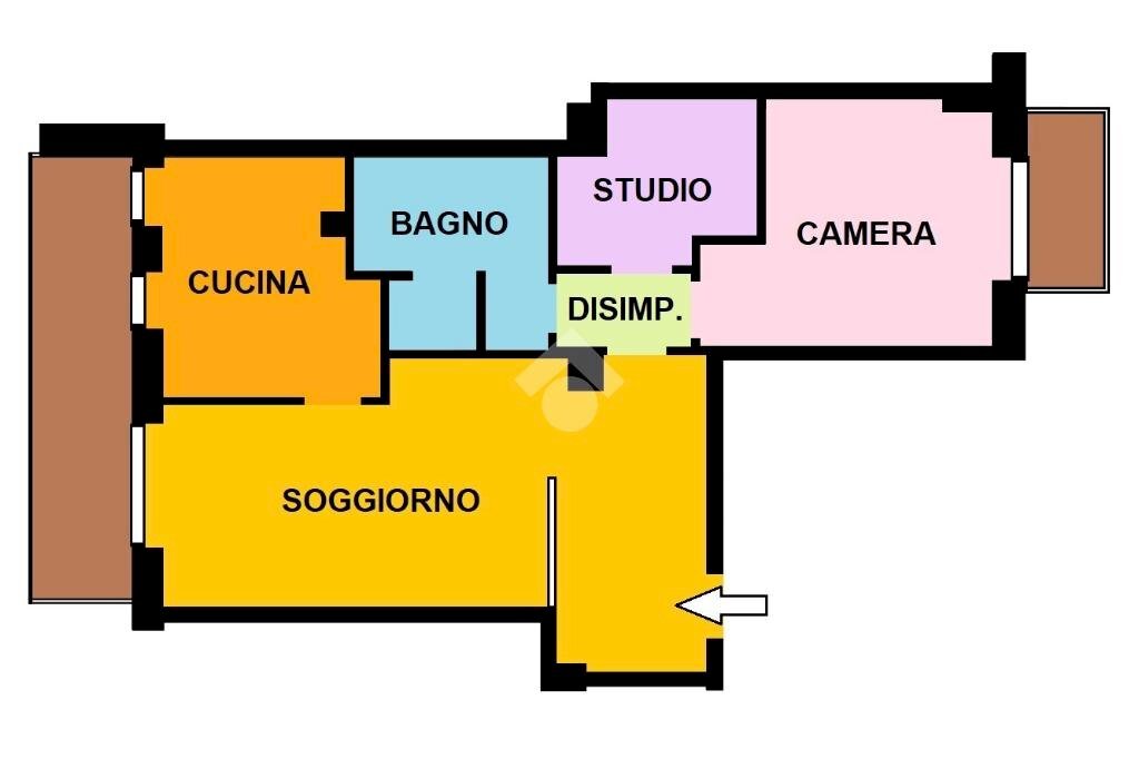 Bilocale Via Tommaso Gulli, Milano - planimetria 1