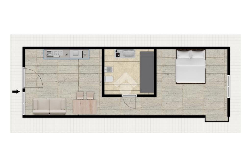 Two-room apartment Via Savona, Milano (neighborhood Porta Genova) - floor plans 1