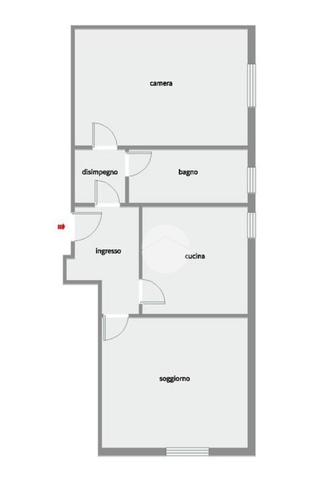 Two-room apartment Via Antonio Mosca, Milano (neighborhood Baggio) - floor plans 1