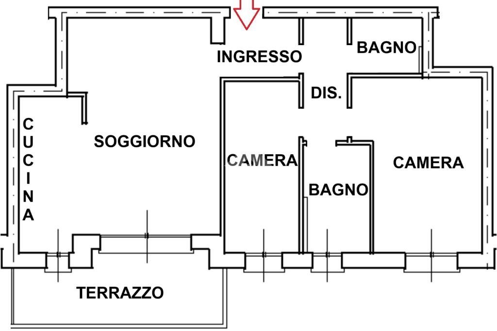 Three-room apartment Via Martiri di Marzabotto, Senago - floor plans 1
