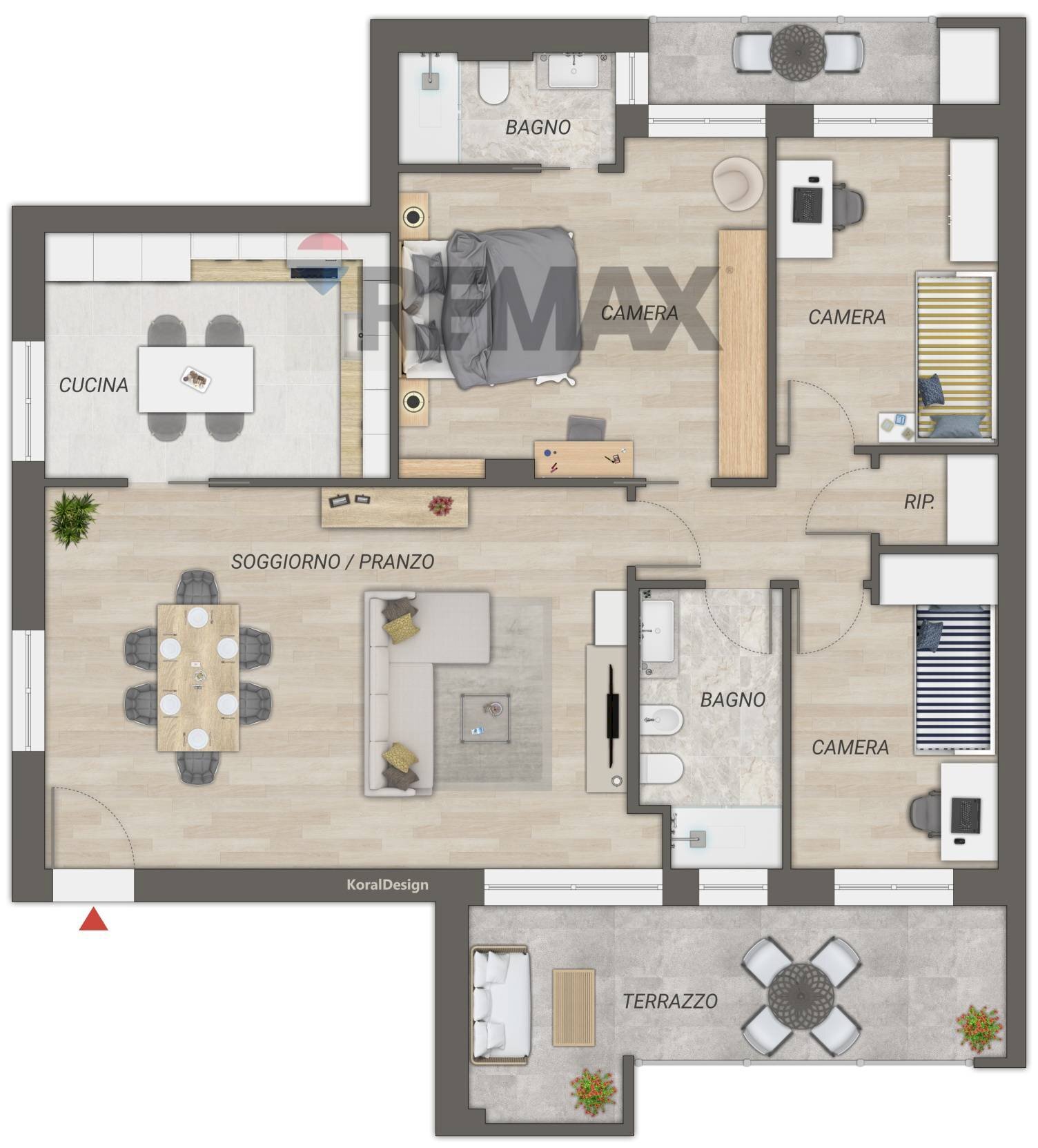 Pianta 2D - Four-room apartment Via Carlo Levi
nc, Bitritto - photo 2