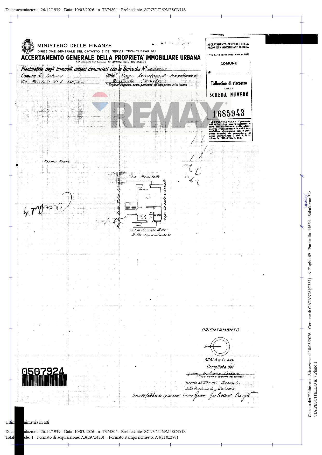 Pianta 2D - One-room apartment via Pescitello
 
7, Catania - floor plans 1