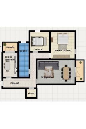 Three-room apartment via Alessandro Litta Modignani, 109, Milano (neighborhood Bovisasca) - floor plans 1