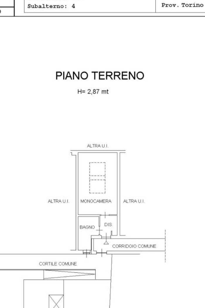 One-room apartment via Nicomede Bianchi, 28, Torino (neighborhood Parella) - floor plans 1
