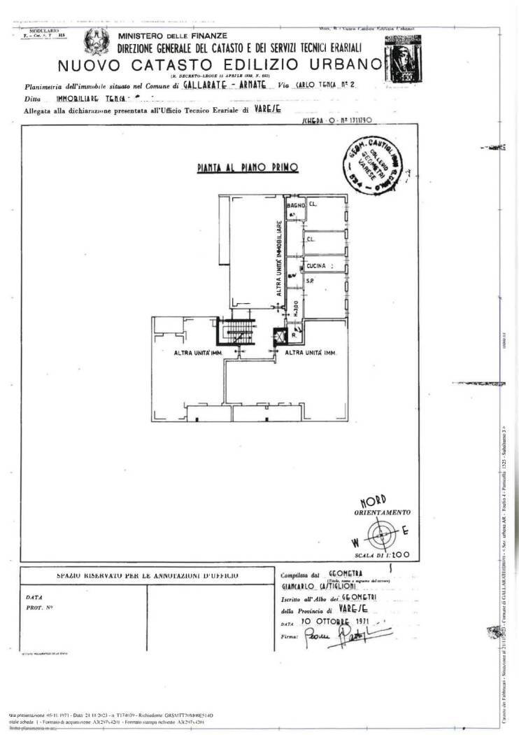 Three-room apartment via Carlo Tenca, 2, Gallarate - floor plans 1