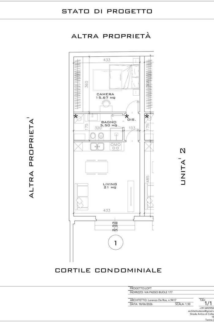 Loft via Passo Buole, 177, Torino (neighborhood Lingotto) - floor plans 1