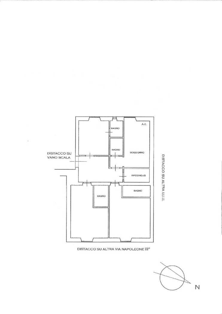 Four-room apartment via Napoleone III, Roma - floor plans 1