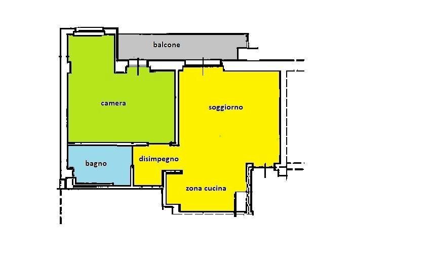 Two-room apartment Cuneo (neighborhood Donatello) - floor plans 1