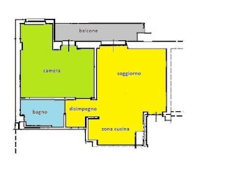 Planimetria - Two-room apartment Cuneo (neighborhood Donatello) - photo 12