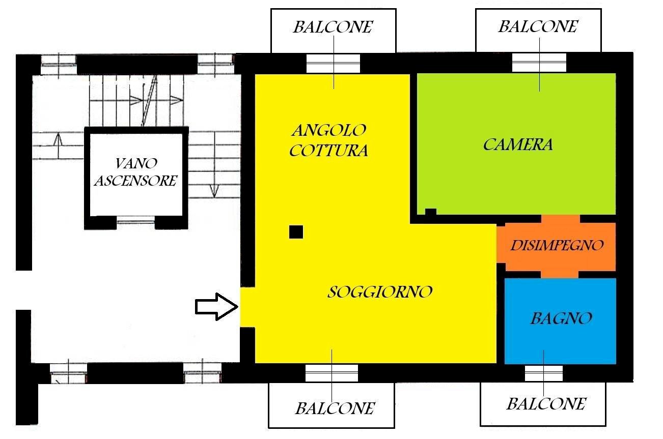 Two-room apartment via Bergia, 24, Borgo San Dalmazzo - floor plans 1