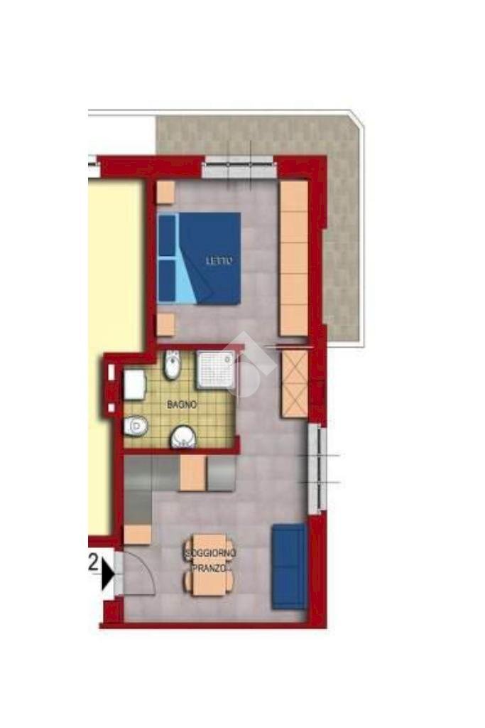 Two-room apartment Via francesco crispi, Alba - floor plans 1
