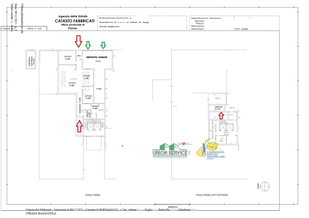 Planimetria catasto - Ufficio Strada Baganzola, Parma - planimetria 1