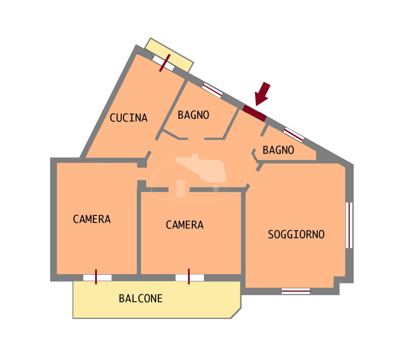 planimetria - Trilocale Corso degli Inglesi 570, Sanremo - planimetria 1