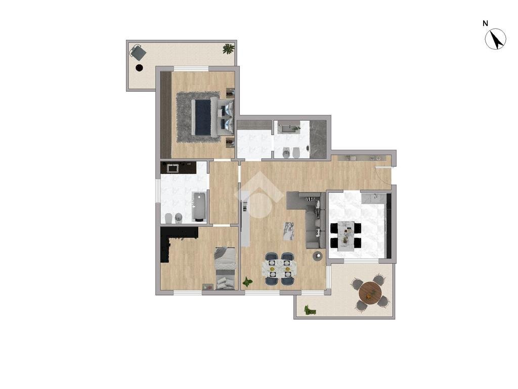 Three-room apartment Via A. Volta, Rescaldina - floor plans 1