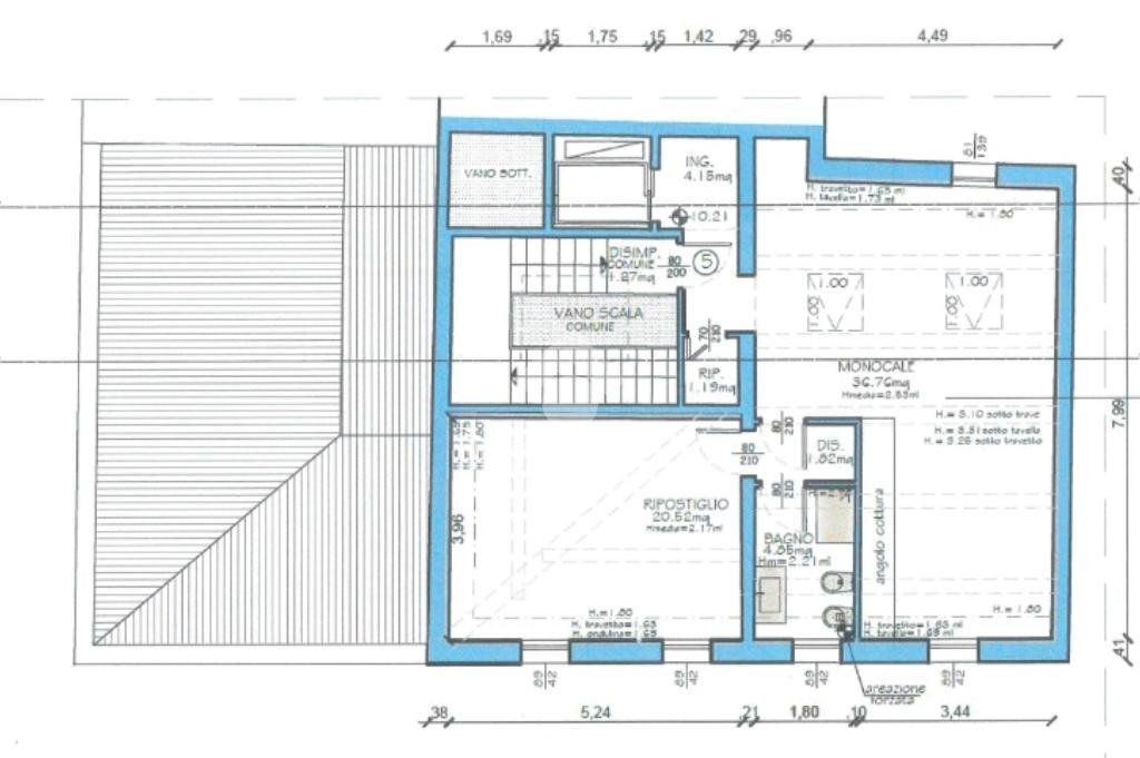 Monolocale Piazza Giuseppe Mazzini, Novellara - planimetria 1