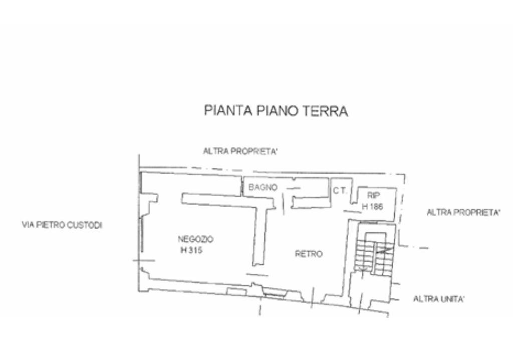 Negozio via pietro custodi, Galliate - planimetria 1
