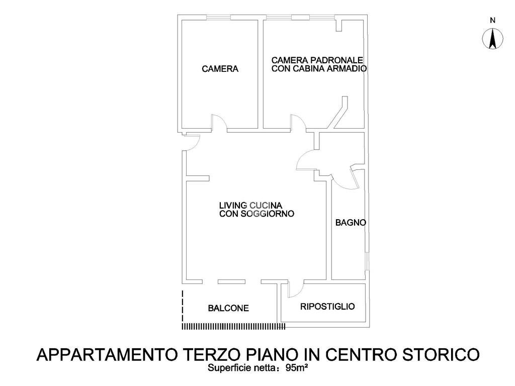 Three-room apartment Piazza tre martiri, Rimini - floor plans 1
