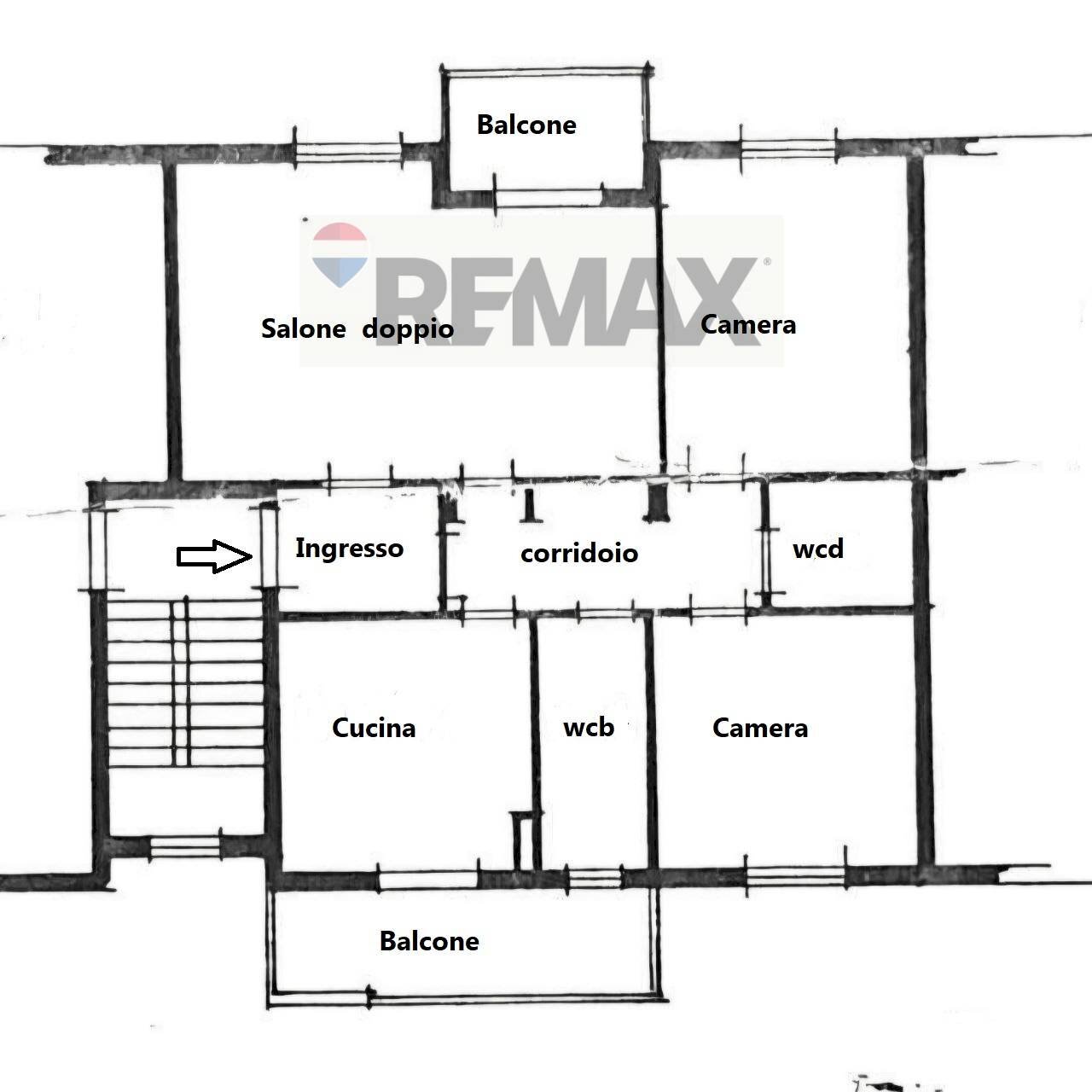 Pianta 2D - Quadrilocale Via Castellana
 
189, Palermo - planimetria 1