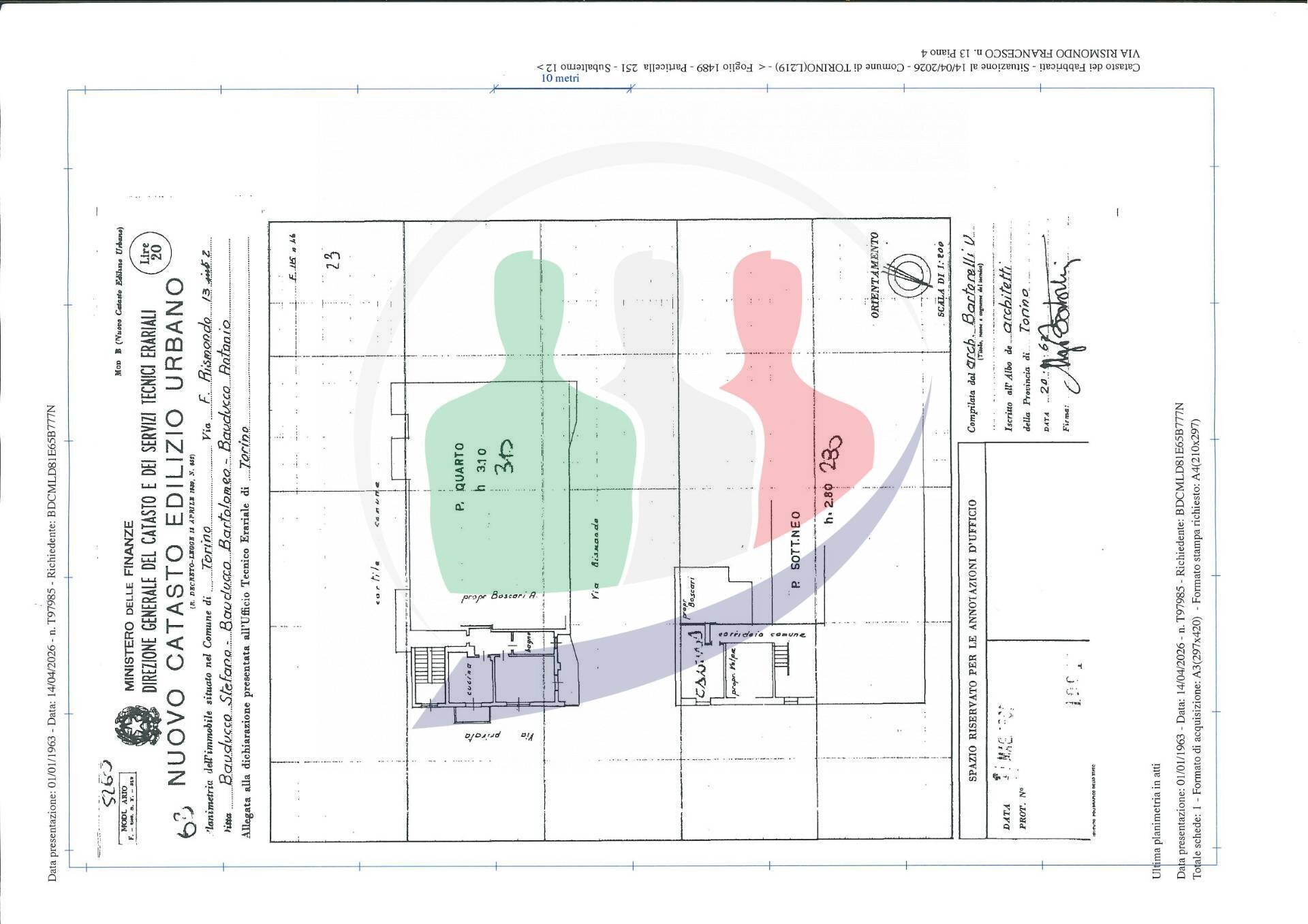 Foto 14 - Two-room apartment Via Rismondo
 
13, Torino - floor plans 1