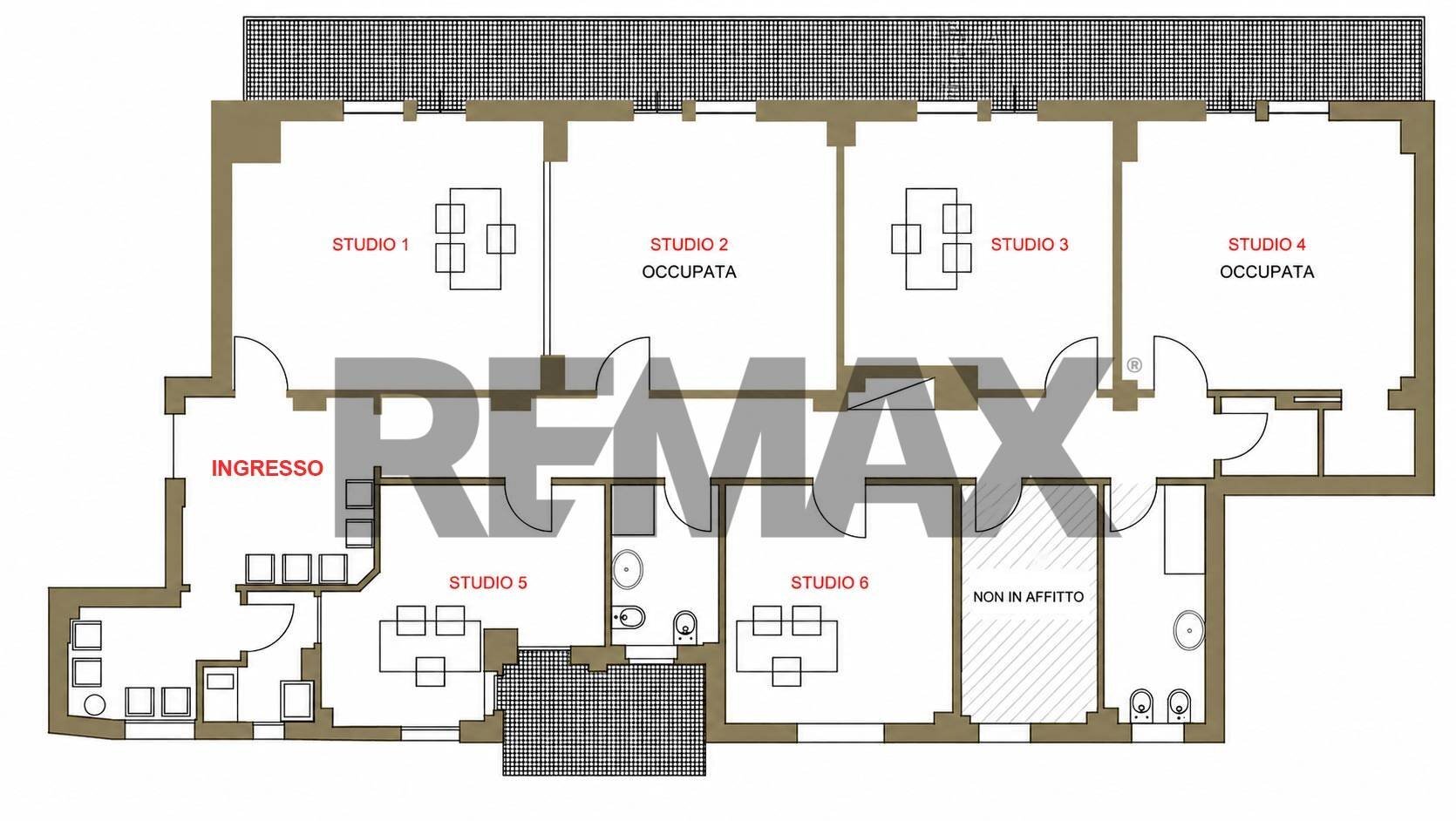 Pianta 2D - Ufficio via principe di Paternò
 
67, Palermo - planimetria 1