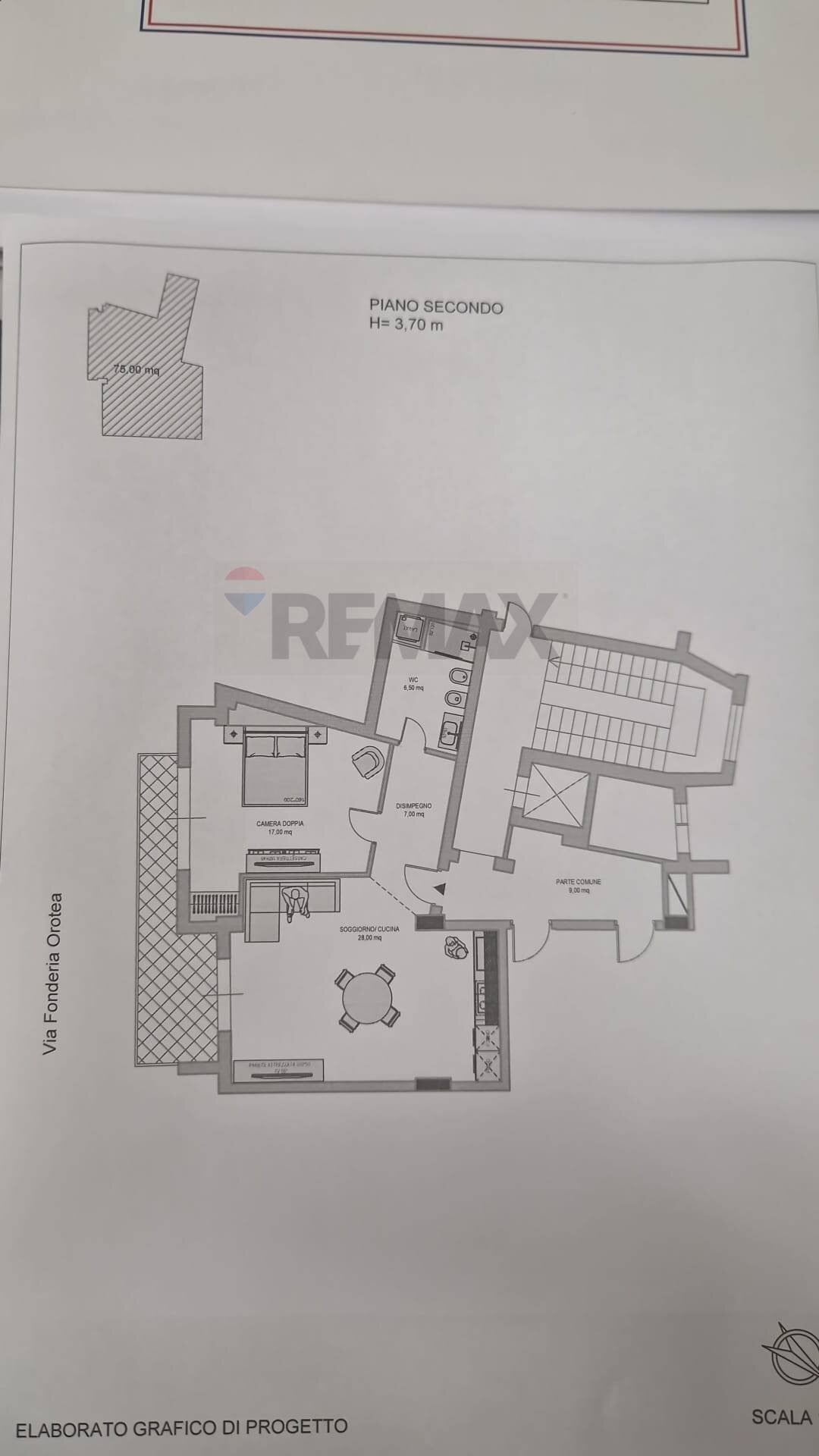 Pianta 2D - Trilocale Via Francesco Crispi
 
84, Palermo - planimetria 1