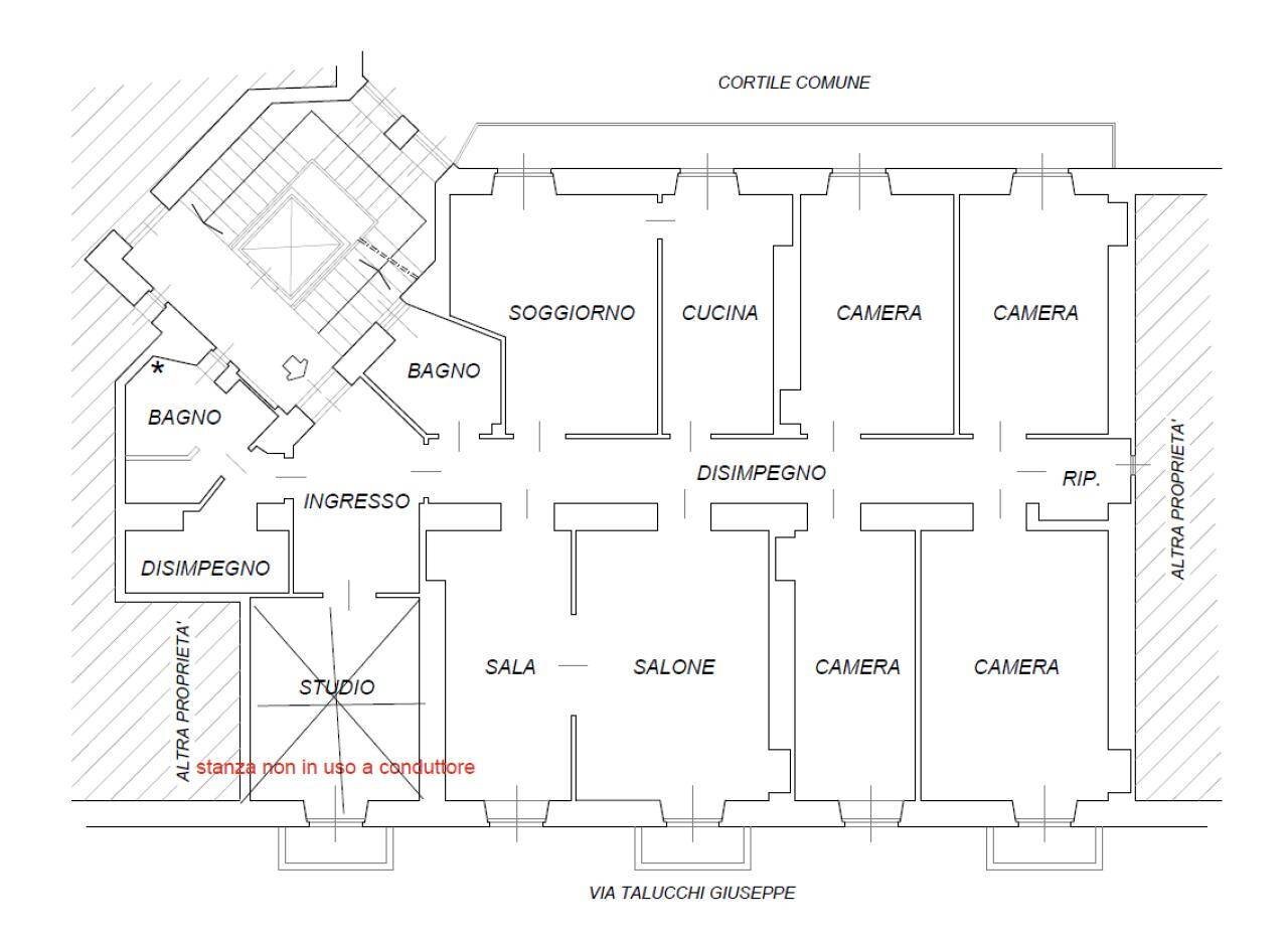 Apartment via Giuseppe Talucchi, 1, Torino (neighborhood Campidoglio) - floor plans 1