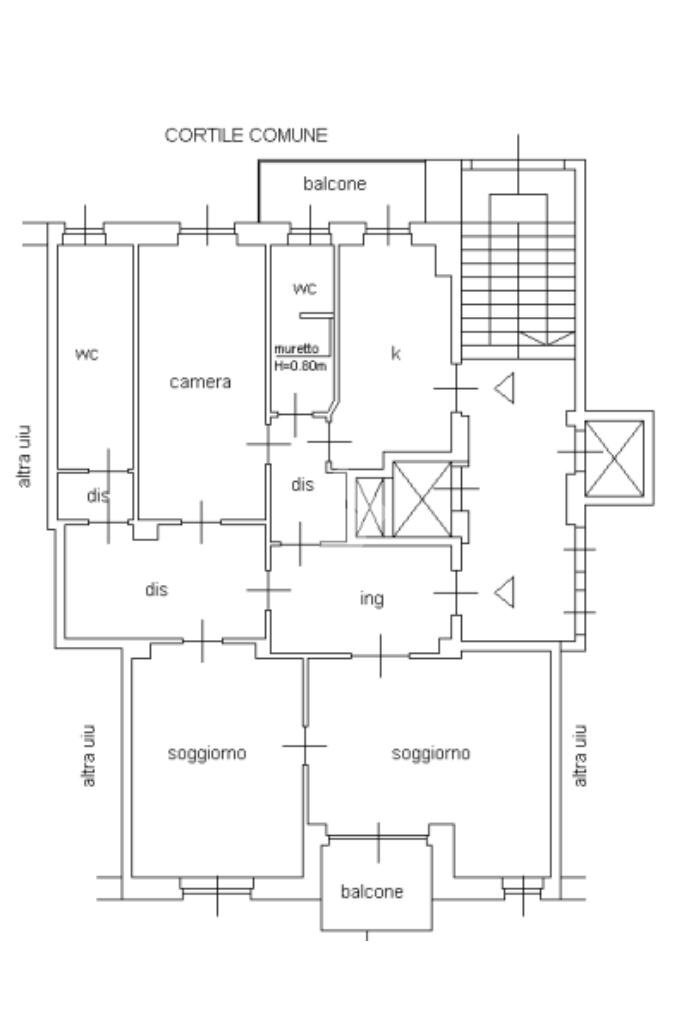 Trilocale Via Emilio Cornalia, Milano (zona Porta Nuova) - planimetria 1