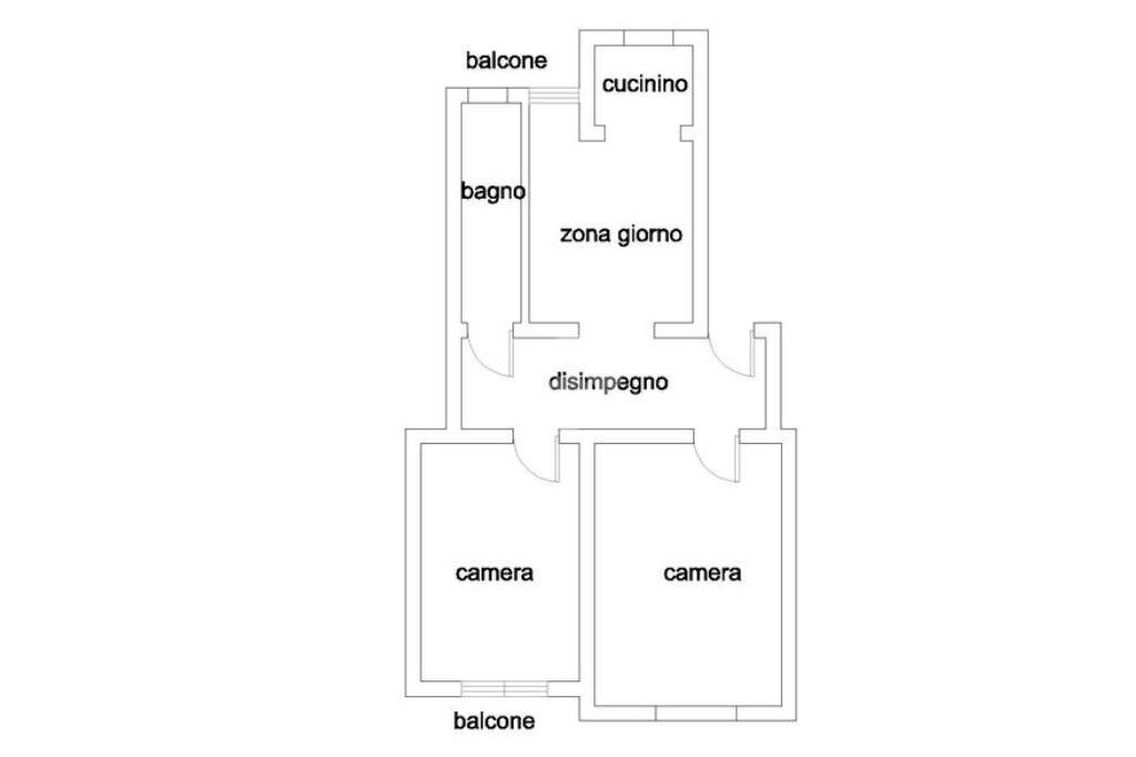 Trilocale Via Monginevro, Torino (zona San Paolo) - planimetria 1