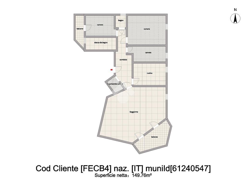 Four-room apartment Via Giorgio Zucchelli, Ferrara - floor plans 1