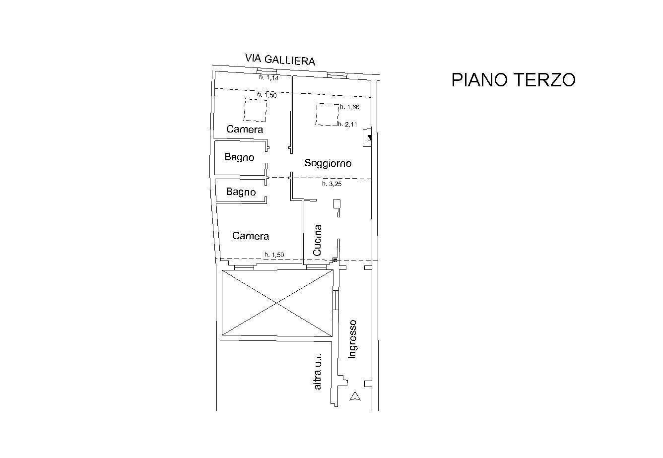 Trilocale Via Galliera, Bologna (zona Marconi) - planimetria 1