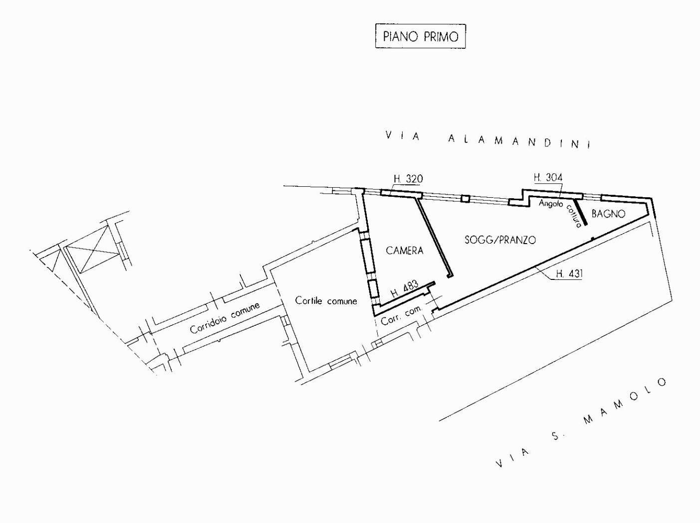 Bilocale Via Alamandini, Bologna (zona Colli) - planimetria 1