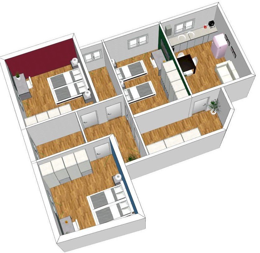 Quadrilocale via Fiorita, 4, Bologna (zona Savena) - planimetria 1