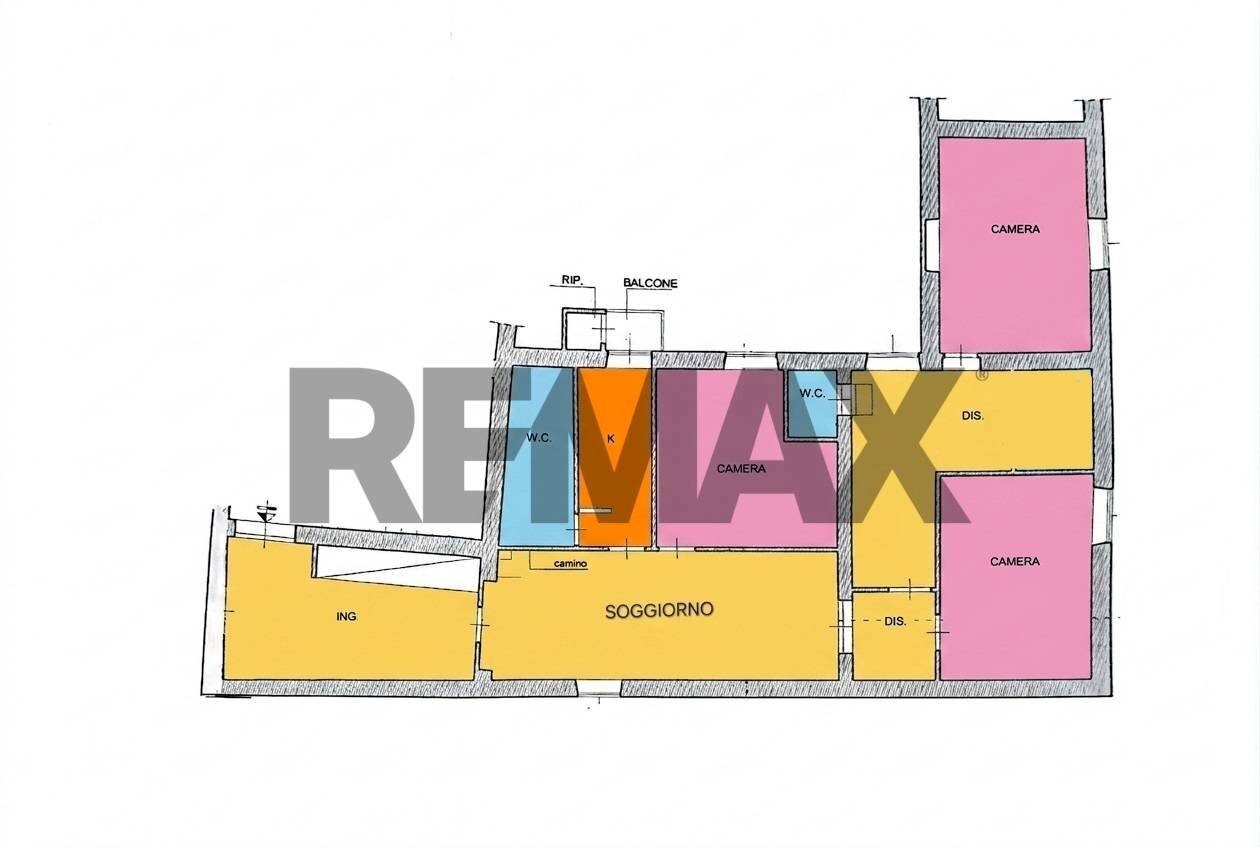Pianta 2D - Four-room apartment Via Angelo Poliziano
 
58, Roma - floor plans 1