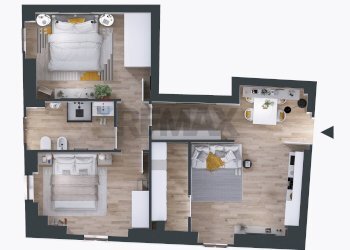 Pianta 3D - Three-room apartment via Trieste
 
10, Capriate San Gervasio - photo 6