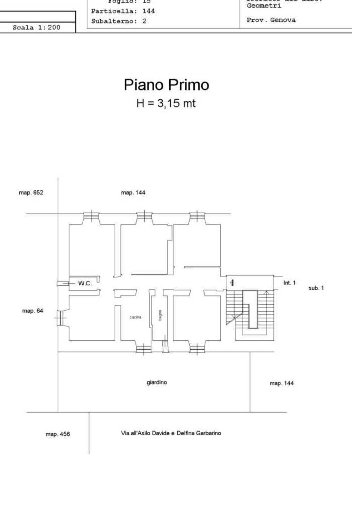Non-buildable land salita San Francesco da Paola, 16, Genova (neighborhood San Teodoro) - floor plans 1