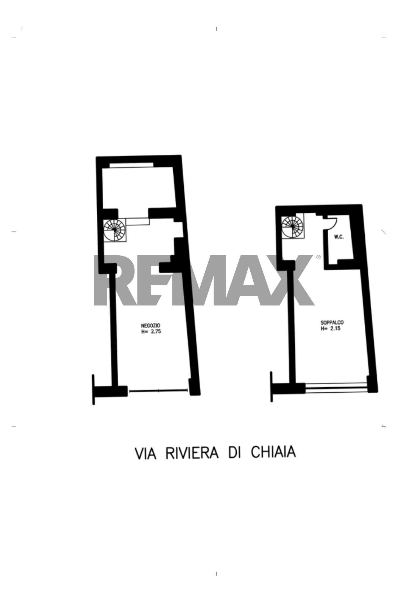 Pianta 2D - Commercial Premises via Riviera di Chiaia
 
172, Napoli - floor plans 1