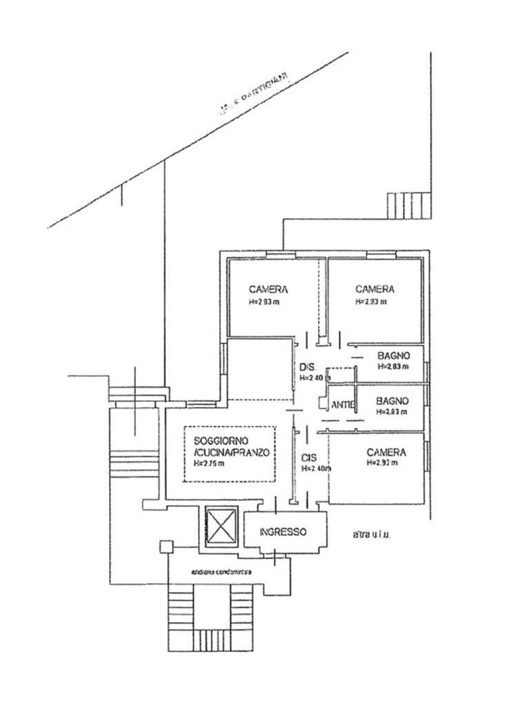 Four-room apartment viale Partigiani d'Italia, Parma - floor plans 1