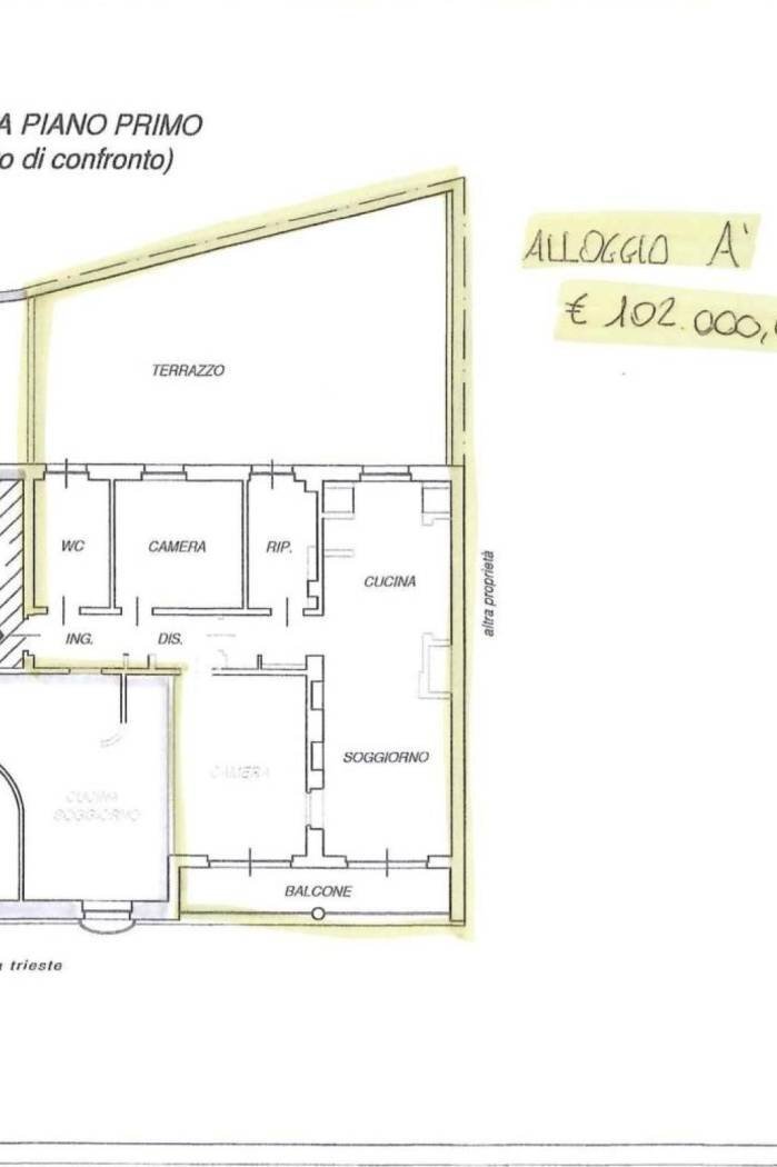 Quadrilocale via Zara, 8, Biella - planimetria 1