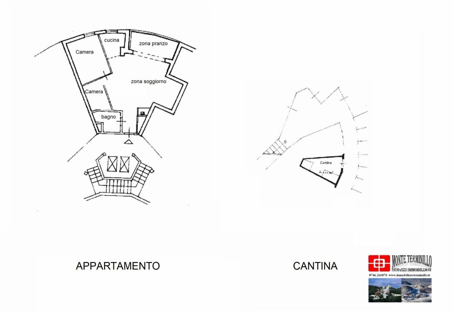 Three-room apartment via dei Villini, Rieti - floor plans 1
