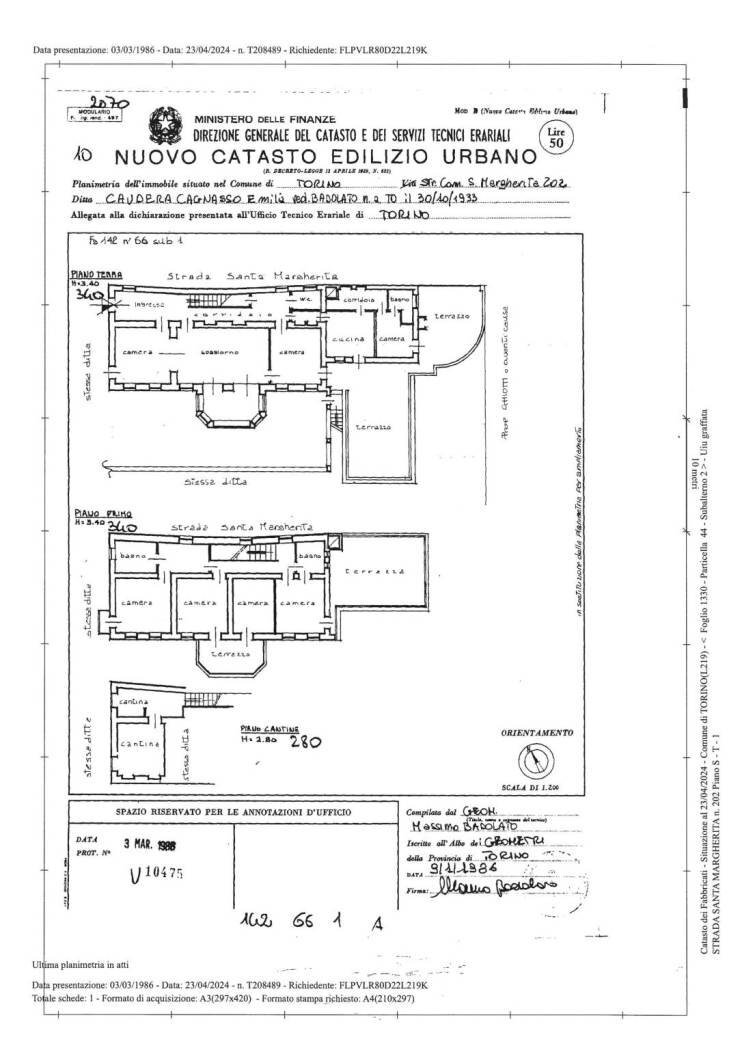 Villa strada Comunale Santa Margherita, 202, Torino (neighborhood Borgo Po) - floor plans 1