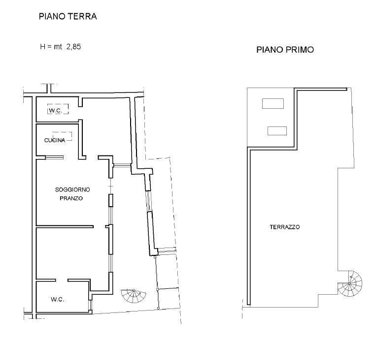 Trilocale via Feltre, 19, Roma - planimetria 1