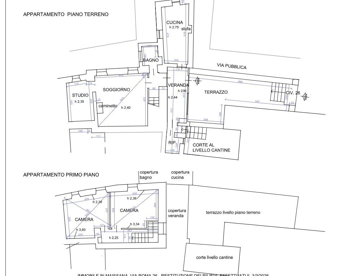 1 - Townhouse at auction Via Roma 26, Maissana - floor plans 1