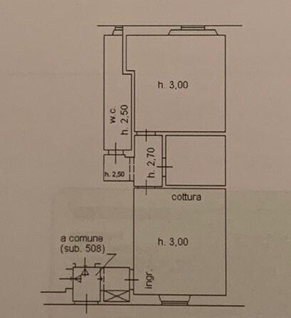 planimetria - Three-room apartment Piazza Paolo Uccello, Firenze - floor plans 1