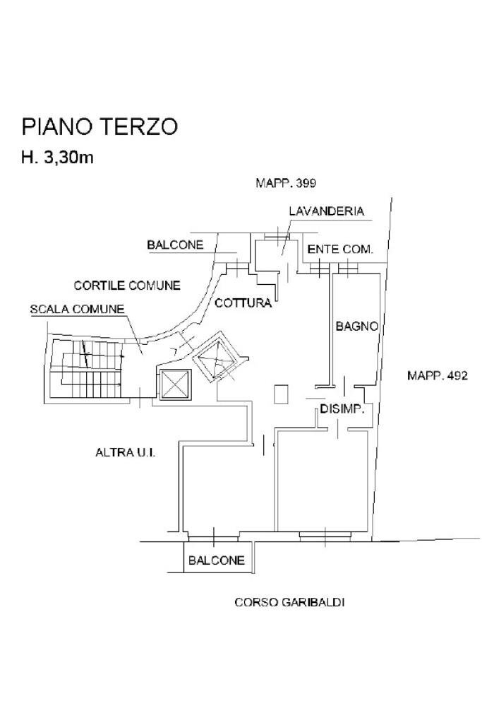 Trilocale Corso Garibaldi, Milano (zona Brera) - planimetria 1